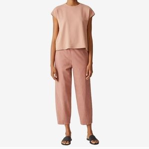 Eileen Fisher Organic Cotton Hemp Lantern Pant in Clay Dusty Pink